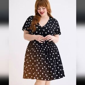 NEW Torrid Retro Chic Polka Dot Swing Dress Size 24 NWT